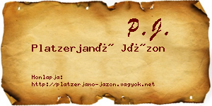 Platzerjanó Jázon névjegykártya
